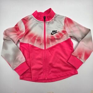 Nike Toddler Girls Pink Tie Dye Full Zip Track Jacket Size 2T-3T Sportswear